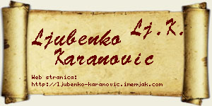 Ljubenko Karanović vizit kartica